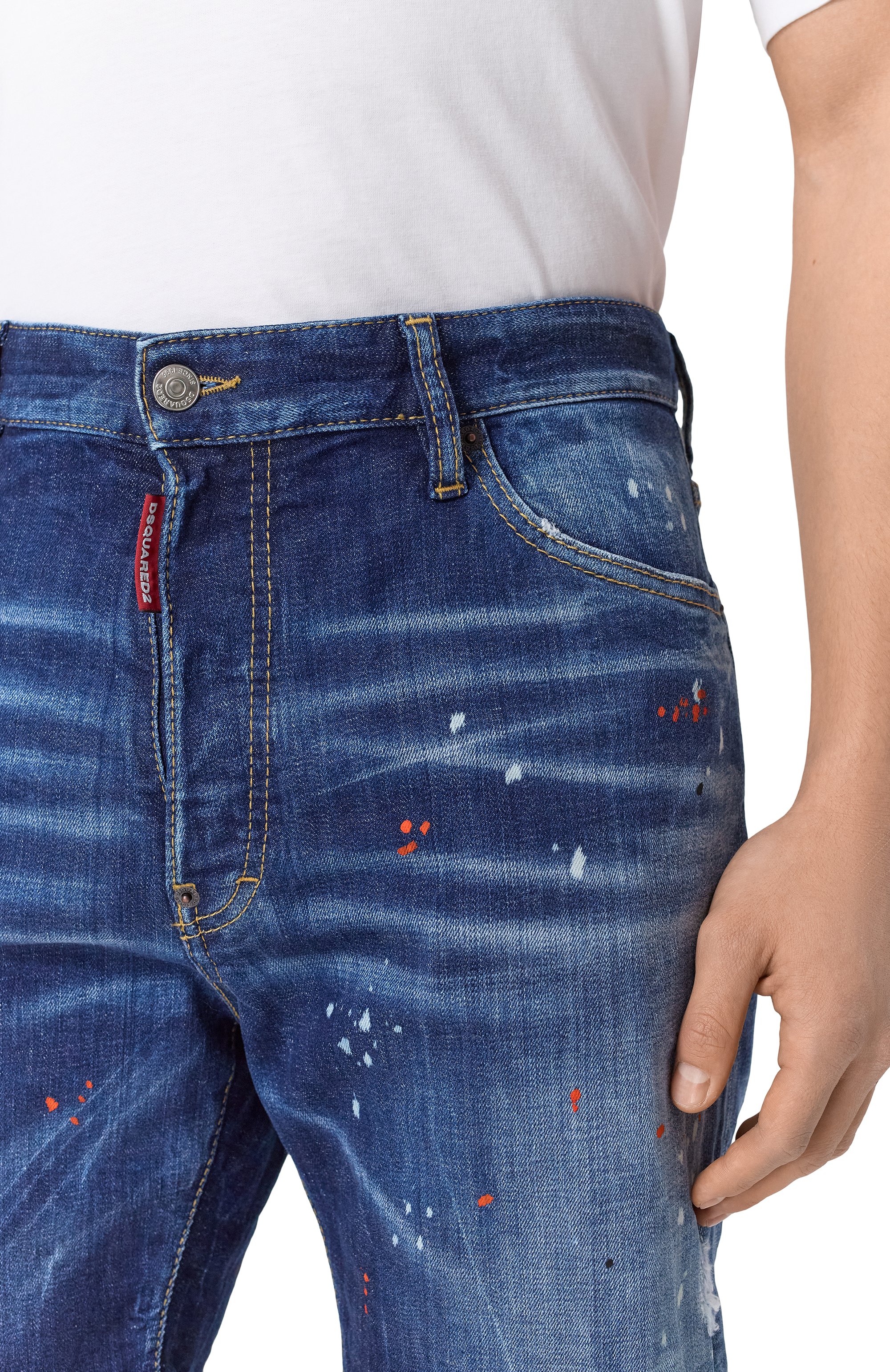 Джинсовые шорты DSQUARED2 синего цвета по цене 61550 руб., арт. S74MU0884/S30664, фото 5 Джинсовые шорты DSQUARED2, арт. S74MU0884/S30664, фото 5