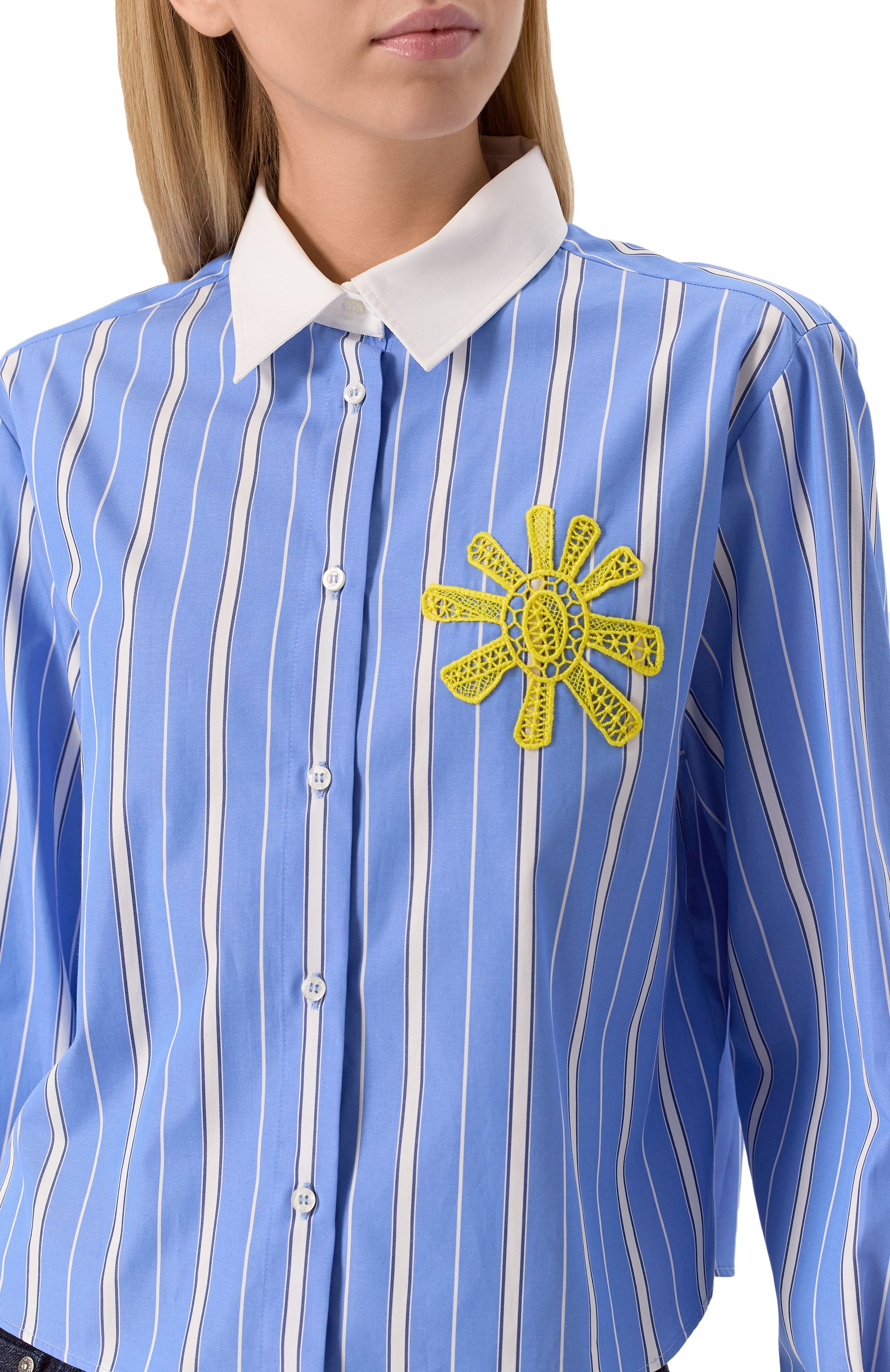 Хлопковая рубашка MSGM, арт. 3841MDE25XY/257117, фото 5