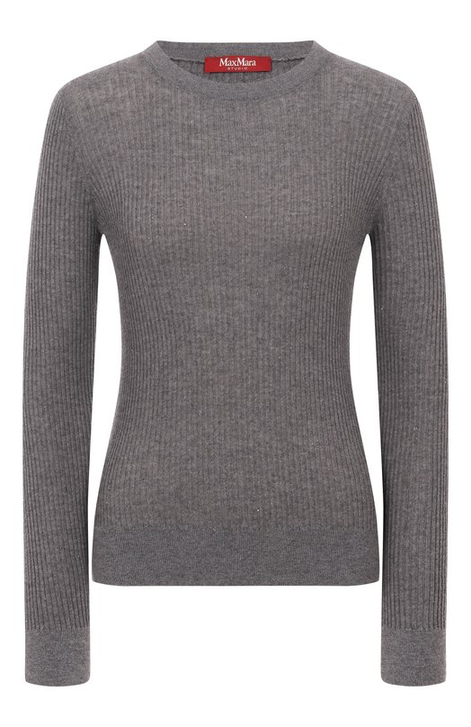 Пуловер из шелка и шерсти Max Mara Studio MARABU Серый MARABU