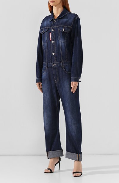 Джинсовый комбинезон DSQUARED2 синего цвета по цене 54650 руб., арт. S75FP0068/S30341, фото 3 Джинсовый комбинезон DSQUARED2, арт. S75FP0068/S30341, фото 3