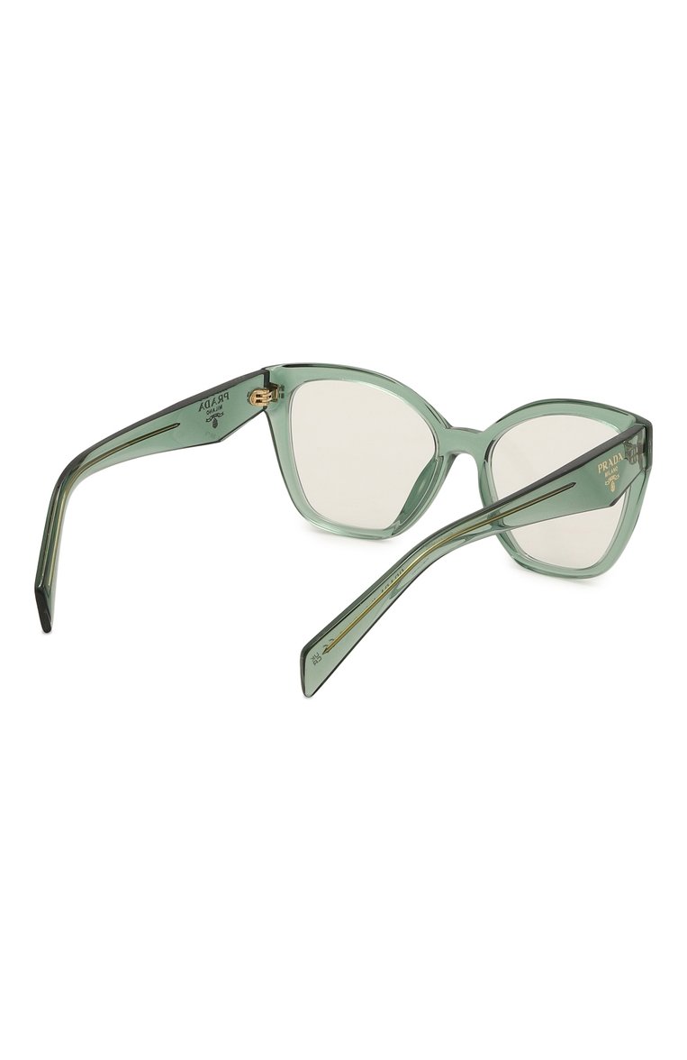 Женские оправа PRADA зеленого цвета, арт. 20ZV-11R101 | Фото 4 (Нос: Не проставлено; Региональные ограничения белый список (Axapta Mercury): Не проставлено; Тип очков: Оправа; Материал: Пластик; Очки форма: Бабочка, Квадратные; Оптика Гендер: оптика-женское)
