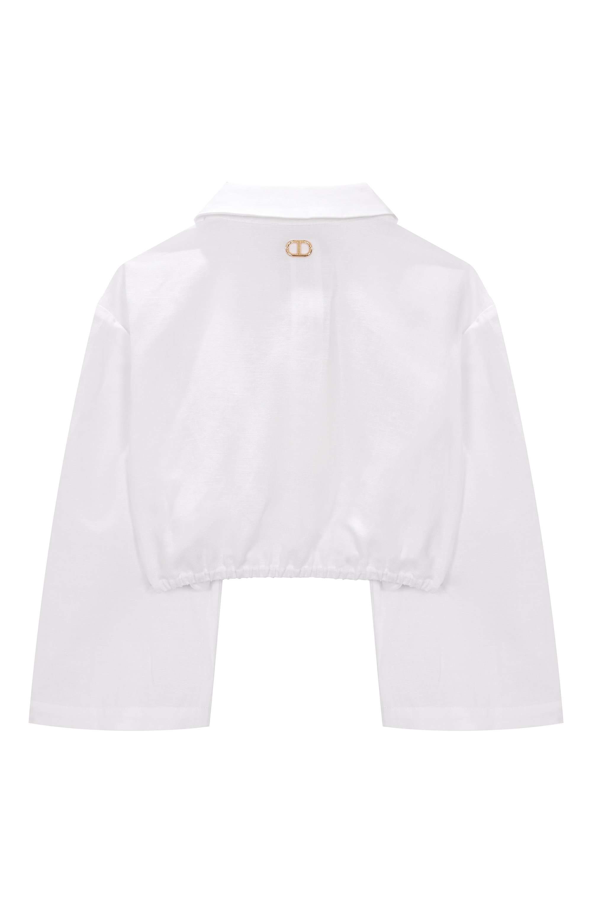 Рубашка изо льна и хлопка TWINSET белого цвета по цене 13150 руб., арт. 251GJ2401, фото 2 Рубашка изо льна и хлопка TWINSET, арт. 251GJ2401, фото 2