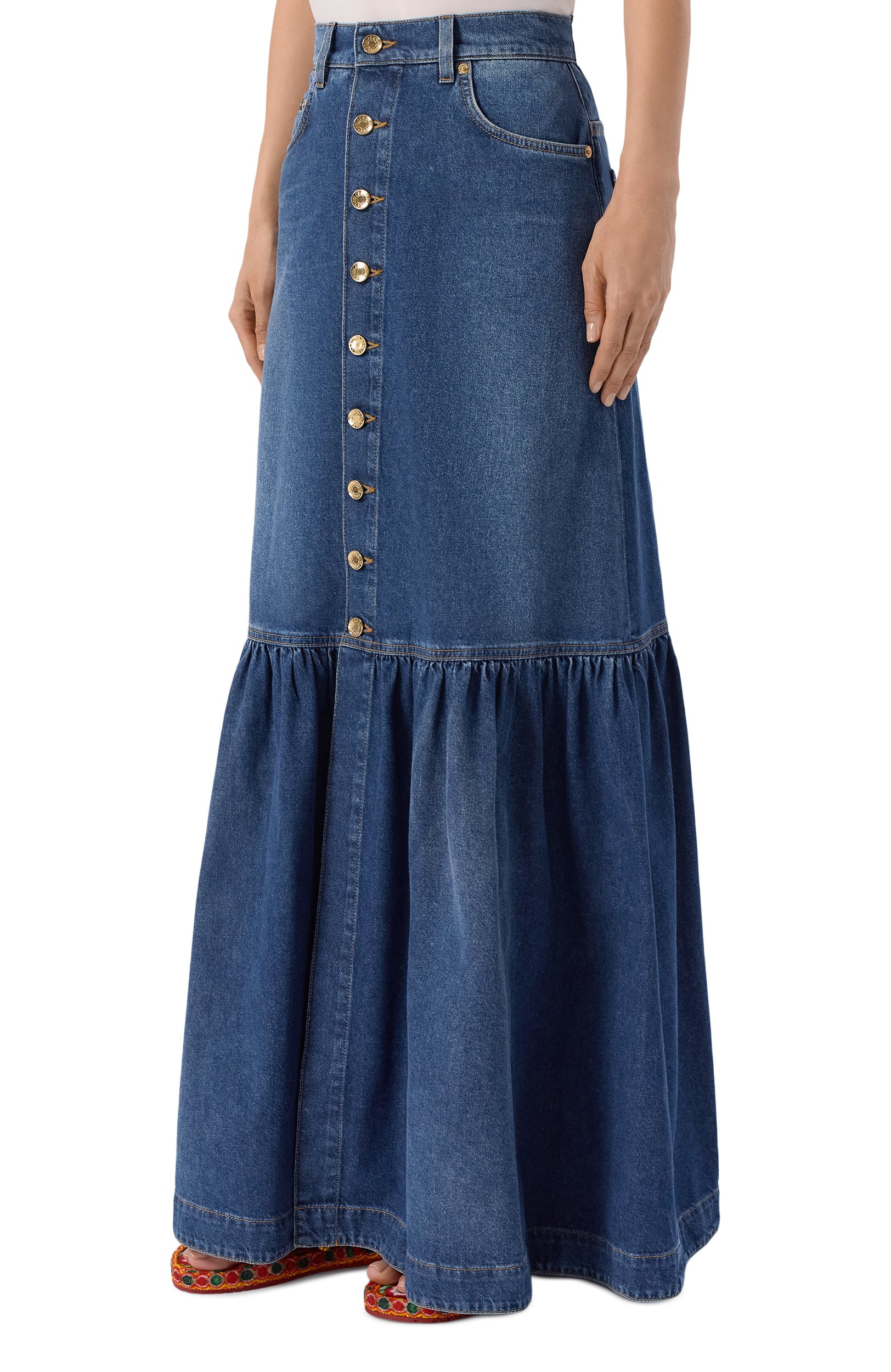 Джинсовая юбка DOLCE & GABBANA синего цвета по цене 136500 руб., арт. F4DDZD/G8PH5, фото 3 Джинсовая юбка DOLCE & GABBANA, арт. F4DDZD/G8PH5, фото 3