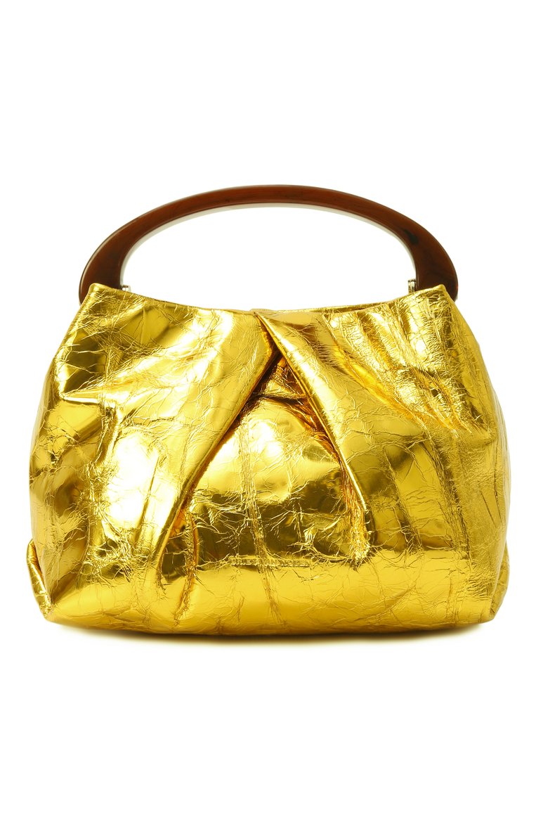 Женская сумка DRIES VAN NOTEN золотого цвета, арт. 251-011524-207 | Фото 6 (Размер: small; Ремень/цепочка: На ремешке; Материал: Натуральная кожа; Женское Кросс-КТ: Вечерняя сумка)