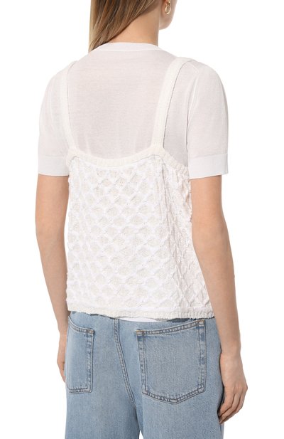 Хлопковый пуловер AND THE BRAND белого цвета по цене 41160 руб., арт. S24-TP029(TS003)-0704-100D, фото 4 Хлопковый пуловер AND THE BRAND, арт. S24-TP029(TS003)-0704-100D, фото 4