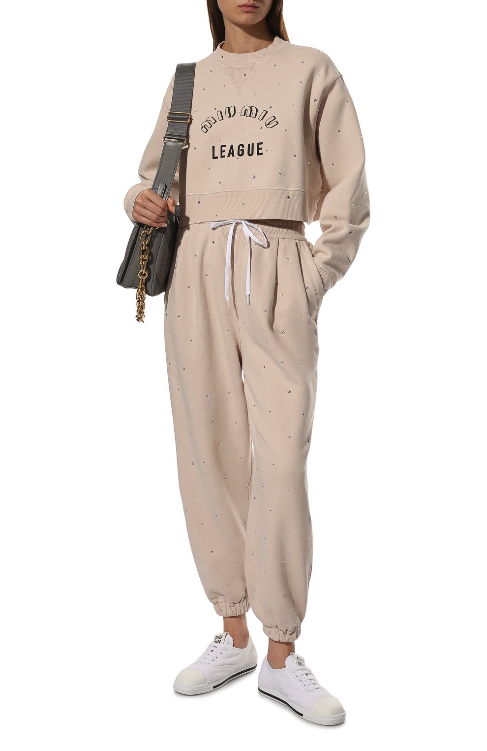 Хлопковые джоггеры MIU MIU, арт. MJP224-1ZFR-F0036, фото 2