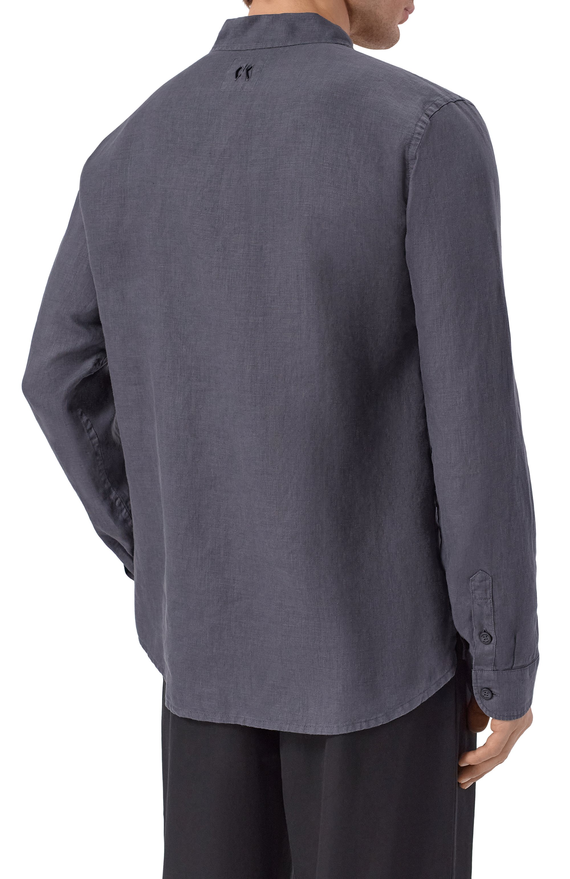 Льняная рубашка HANNES ROETHER темно-серого цвета по цене 39950 руб., арт. ES29RA.601, фото 4 Льняная рубашка HANNES ROETHER, арт. ES29RA.601, фото 4