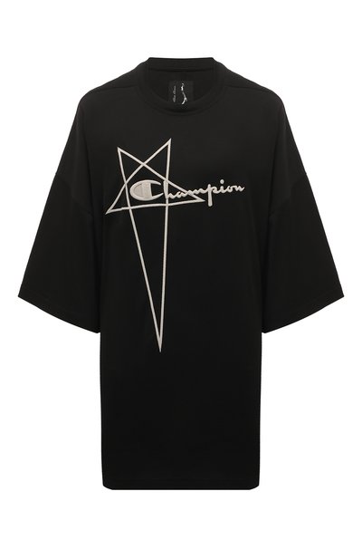 Женская хлопковая футболка rick owens x champion RICK OWENS, арт. CW02C9229/CHJEG
