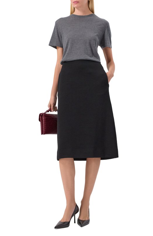 Шерстяная юбка Jil Sander J02MA0321/J20318 Чёрный  J02MA0321/J20318 Фото 2