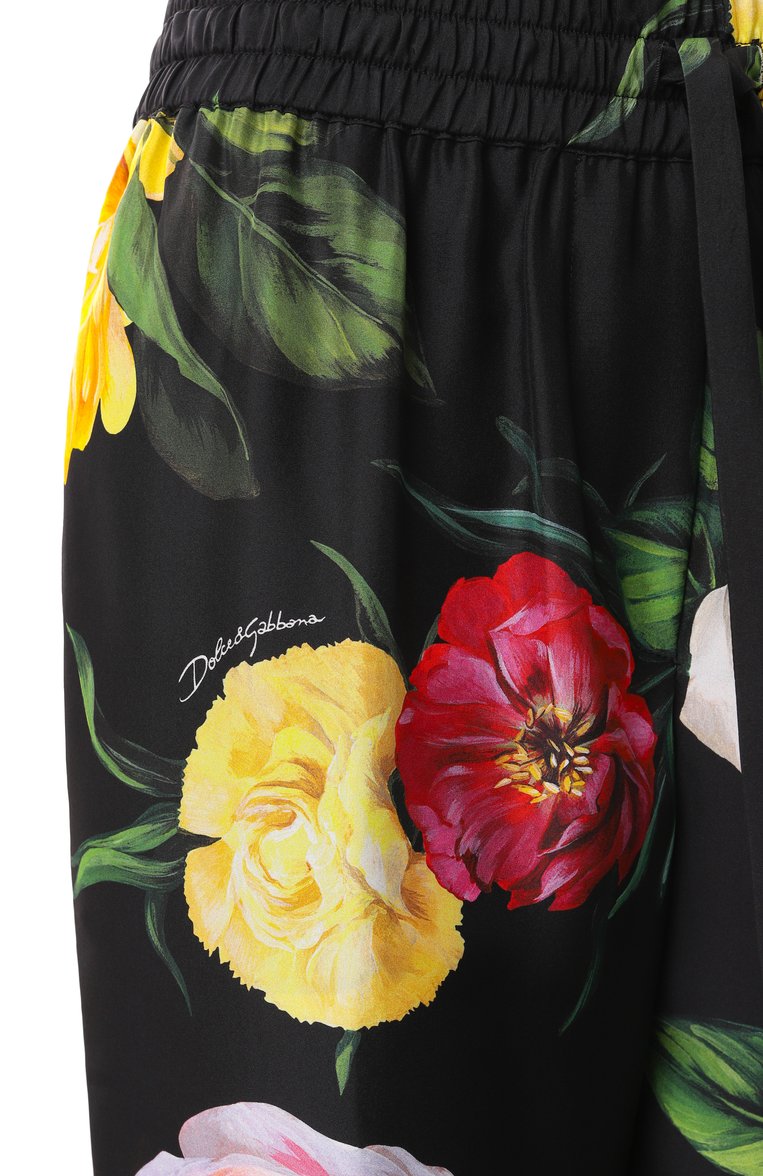 Женские шелковые брюки DOLCE & GABBANA разноцветного цвета, арт. FTC11T/IS1XJ | Фото 6 (Нос: Не проставлено; Материал внешний: Шелк; Автоматизация состава: Проставлено; Размерность: Идёт в размер; Re-sync: On)