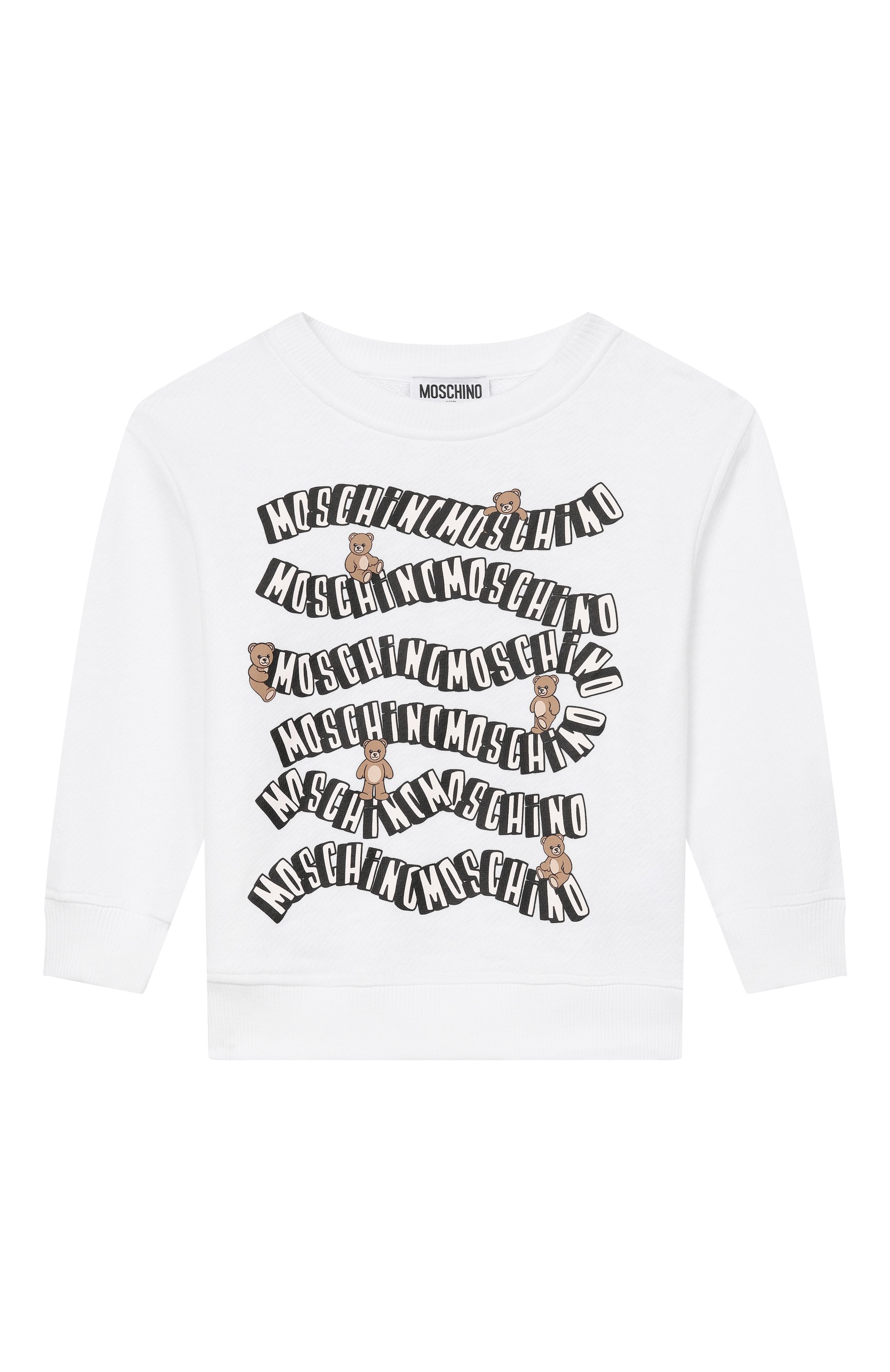 Хлопковый свитшот MOSCHINO белого цвета по цене 13600 руб., арт. HUF09L/LCA88, фото 1 Хлопковый свитшот MOSCHINO, арт. HUF09L/LCA88, фото 1