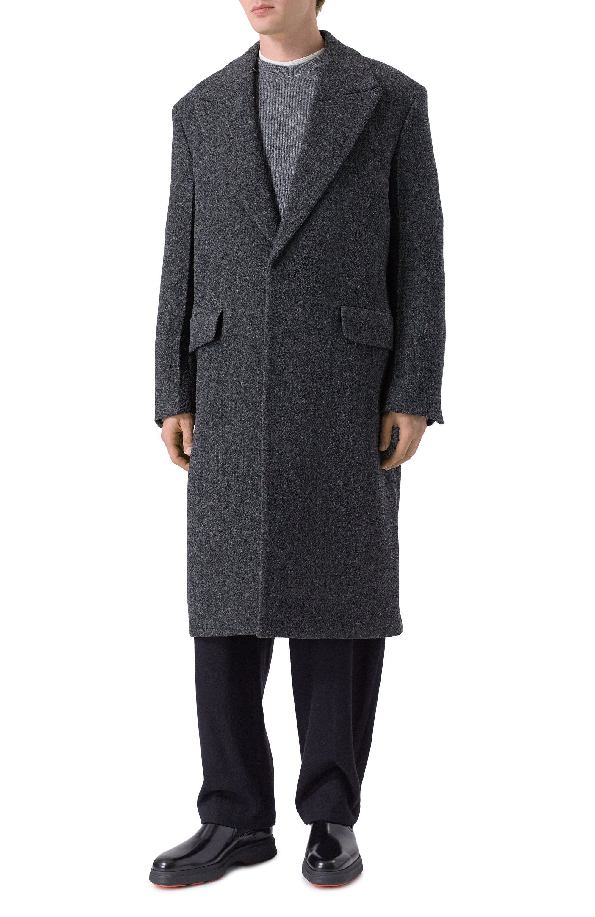 Шерстяное пальто JIL SANDER темно-серого цвета по цене 557500 руб., арт. J21AA0193/J40286, фото 3 Шерстяное пальто JIL SANDER, арт. J21AA0193/J40286, фото 3