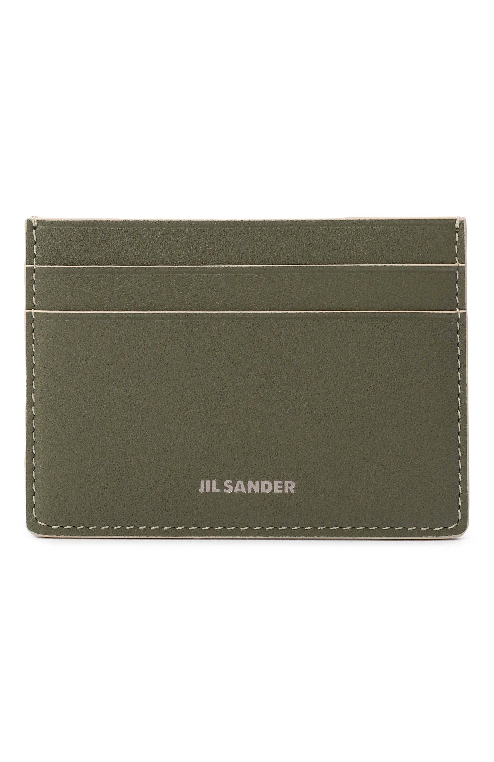 Кожаный футляр для кредитных карт JIL SANDER хаки цвета по цене 31450 руб., арт. J25VL0009/P8895, фото 1 Кожаный футляр для кредитных карт JIL SANDER, арт. J25VL0009/P8895, фото 1
