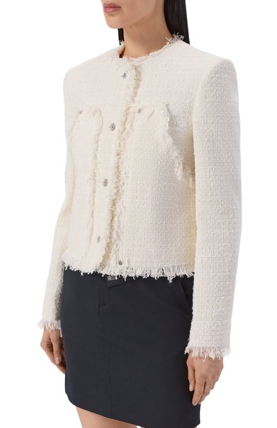 Жакет из хлопка и вискозы MSGM белого цвета по цене 69950 руб., арт. 4041MDG11/267111, фото 3 Жакет из хлопка и вискозы MSGM, арт. 4041MDG11/267111, фото 3