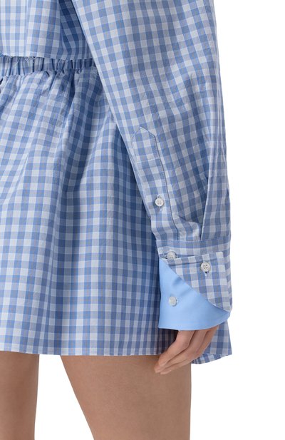 Хлопковая рубашка MSGM голубого цвета по цене 39050 руб., арт. 4041MDE12Y/267108, фото 5 Хлопковая рубашка MSGM, арт. 4041MDE12Y/267108, фото 5