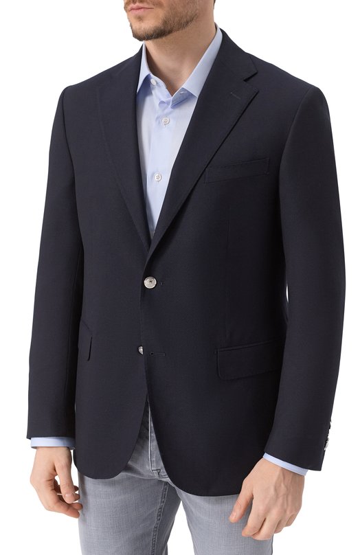 Шерстяной пиджак Corneliani 256008-2518475 Синий  256008-2518475 Фото 5
