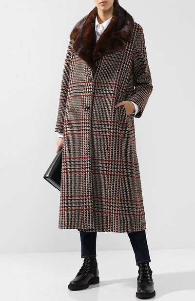 Шерстяное пальто с меховым воротником SIMONETTA RAVIZZA, арт. AZZURRA3/SC04, фото 2