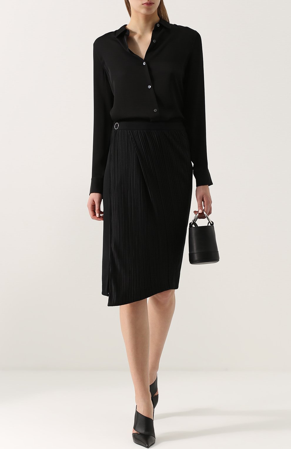 Плиссированная юбка-миди с высоким разрезом MUGLER, арт. JUPEJ382826, фото 2