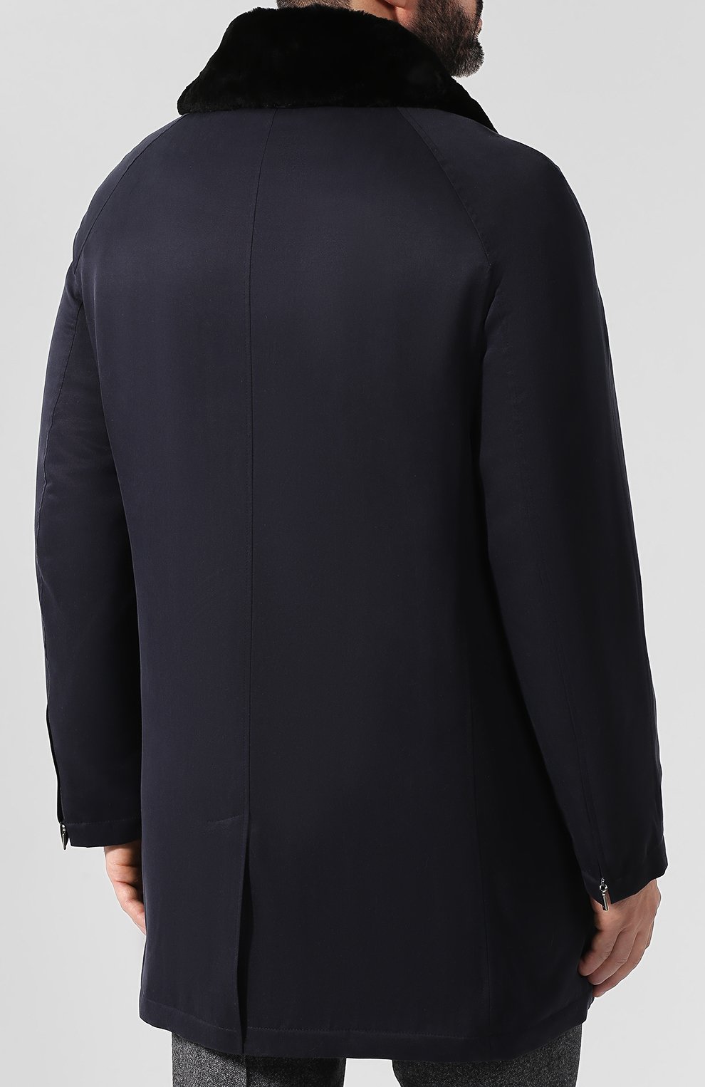 Шелковый плащ с воротником из бобра ZILLI, арт. MAQ-TIMBU-30284/0002, фото 4