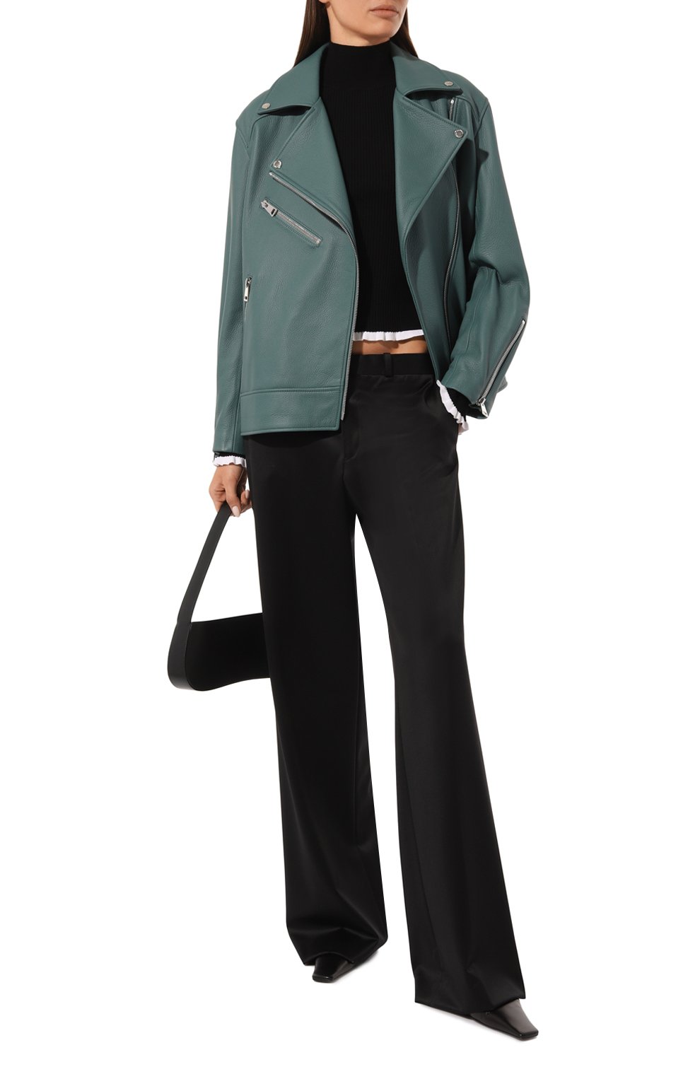 Кожаная куртка MASLOV бирюзового цвета по цене 226600 руб., арт. SMW99, фото 2 Кожаная куртка MASLOV, арт. SMW99, фото 2