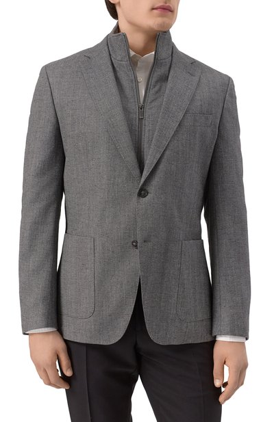 Пиджак из шерсти и хлопка BOSS, арт. 50535047, фото 4