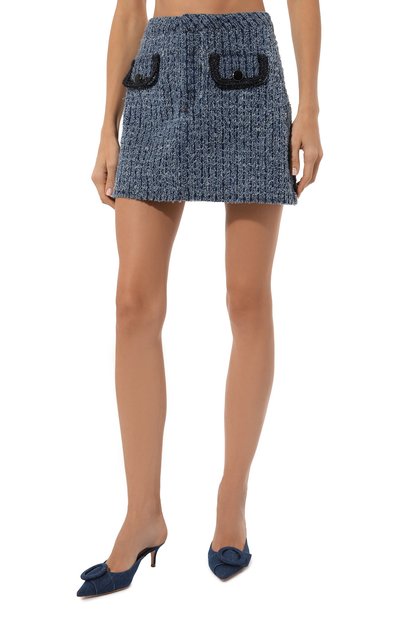 Джинсовая юбка SELF-PORTRAIT, арт. PF24-826SK-BL, фото 3