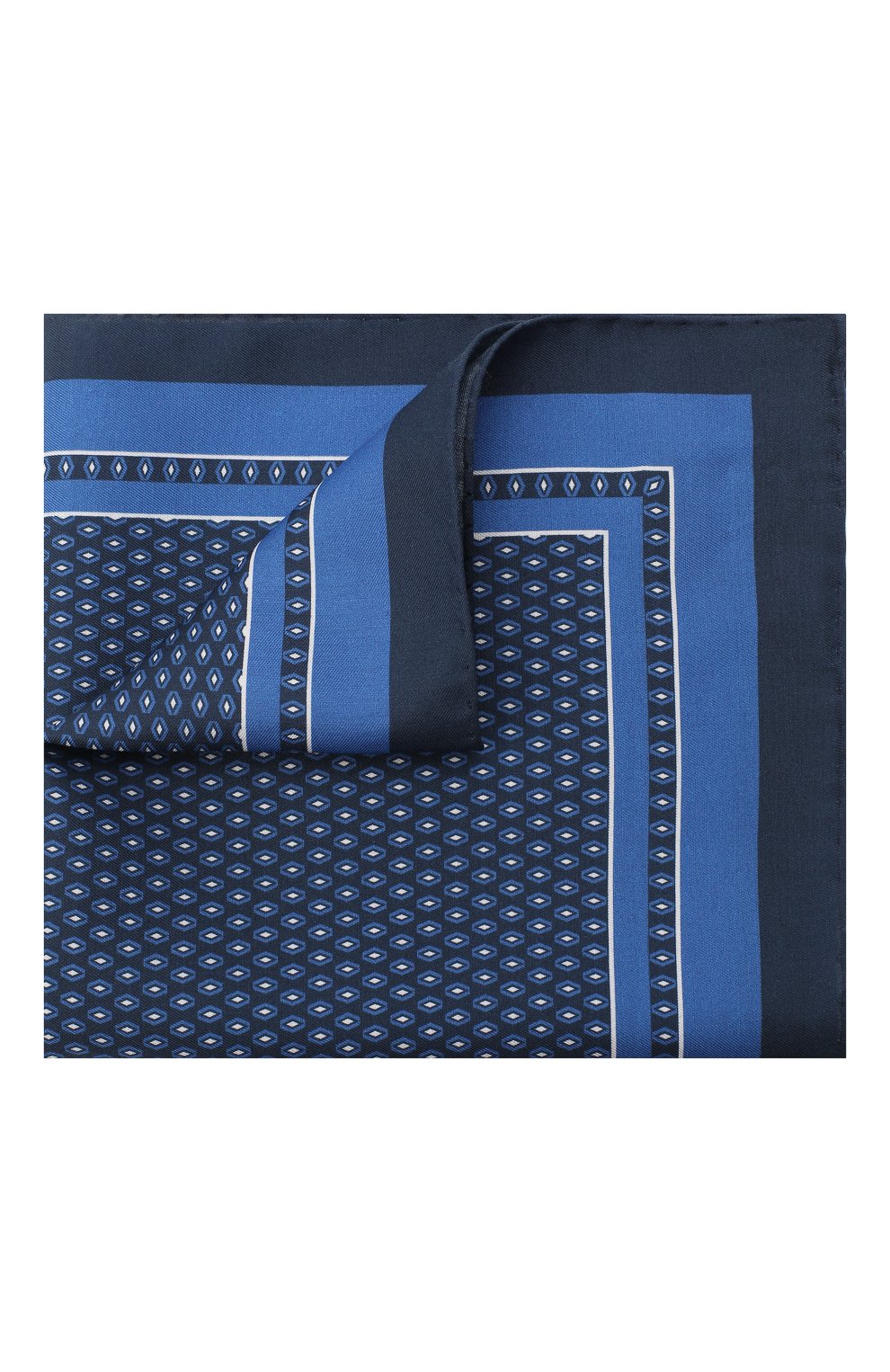 Платок из хлопка и шелка ZEGNA синего цвета по цене 11950 руб., арт. Z8J15/38B, фото 1 Платок из хлопка и шелка ZEGNA, арт. Z8J15/38B, фото 1