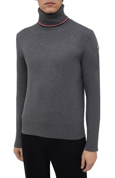 Шерстяная водолазка MONCLER серого цвета по цене 66550 руб., арт. G2-091-9F000-03-M1131, фото 3 Шерстяная водолазка MONCLER, арт. G2-091-9F000-03-M1131, фото 3