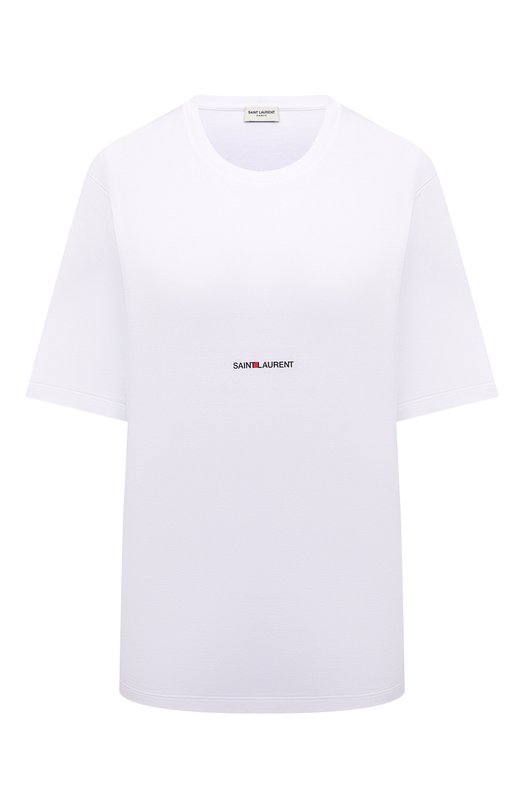 Хлопковая футболка Saint Laurent 460876/YB2DQ Белый 460876/YB2DQ