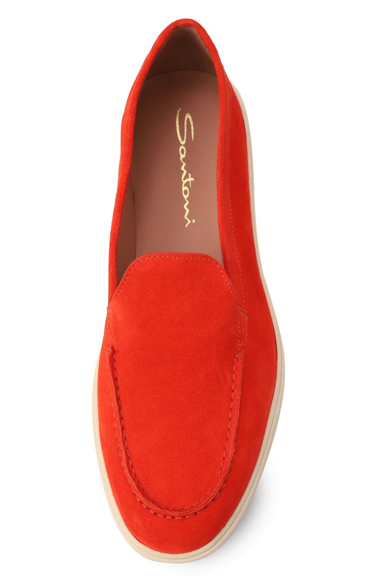Женские замшевые лоферы SANTONI красного цвета, арт. WUYG58856TISNPYL | Фото 6 (Каблук высота: Низкий; Материал внешний: Натуральная кожа, Замша; Материал сплава: Проставлено; Подошва: Платформа; Драгоценные камни: Проставлено; Материал внутренний: Натуральная кожа)