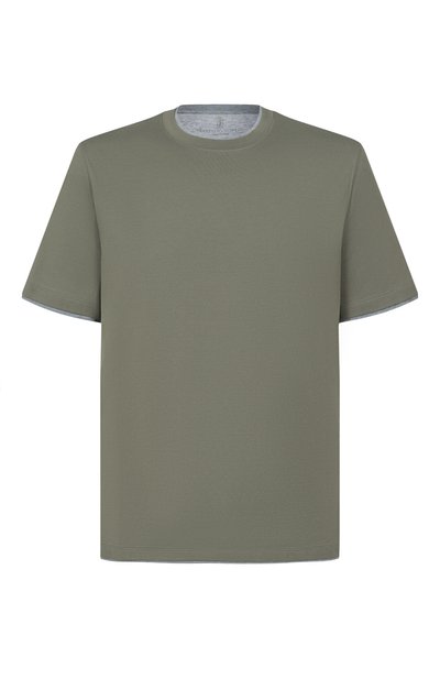 Мужская хлопковая футболка BRUNELLO CUCINELLI, арт. M0B137427