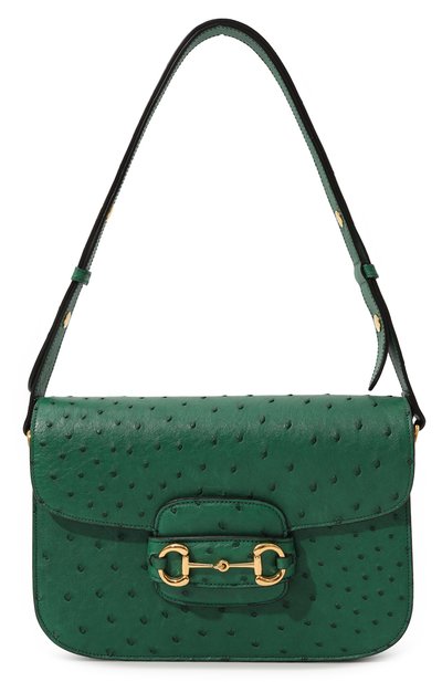 Женская сумка 1955 horsebit small из кожи страуса GUCCI, арт. 602204 EY00G