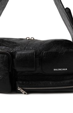 Мужская сумка superbusy small BALENCIAGA черного цвета, арт. 702167/210C8 | Фото 3 (Размер: large; Материал: Натуральная кожа; Материал сплава: Проставлено; Драгоценные камни: Проставлено)