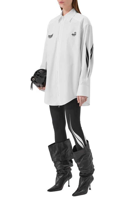 Хлопковая рубашка MSGM 3942MDE05X/257602 Белый  3942MDE05X/257602 Фото 2