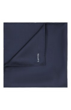 Мужской шелковый платок LANVIN темно-синего цвета, арт. 5737/HANDKERCHIEF | Фото 1 (Материал: Текстиль, Шелк; Статус проверки: Проверено, Проверена категория; Нос: Не проставлено; Материал сплава: Проверено, Проставлено)