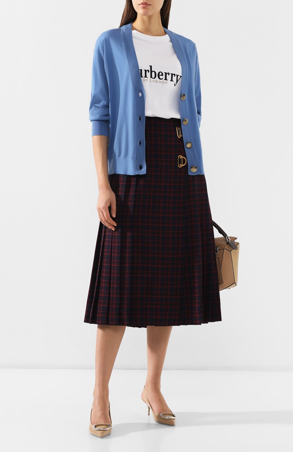 Шерстяной кардиган BURBERRY голубого цвета по цене 47700 руб., арт. 8005668, фото 2 Шерстяной кардиган BURBERRY, арт. 8005668, фото 2