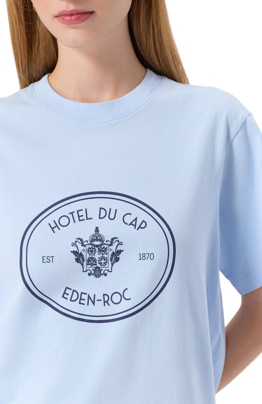 Хлопковая футболка Sporty and Rich T004360666BL90 Голубой  T004360666BL90 Фото 5