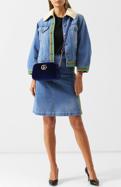 Сумка gg marmont из бархата GUCCI, арт. 447632/9QIBT, фото 2