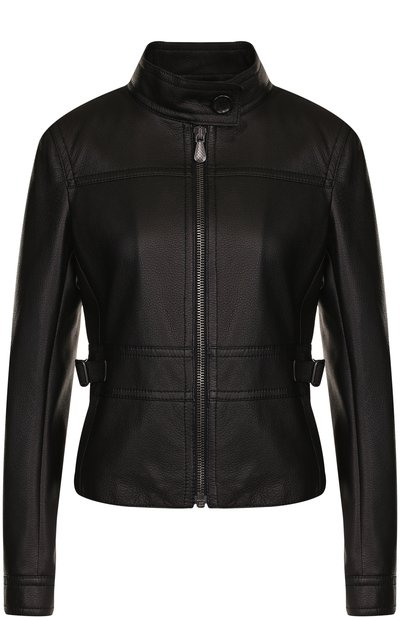 Женская приталенная кожаная куртка с воротником-стойкой BOTTEGA VENETA, арт. 472169/V0K90