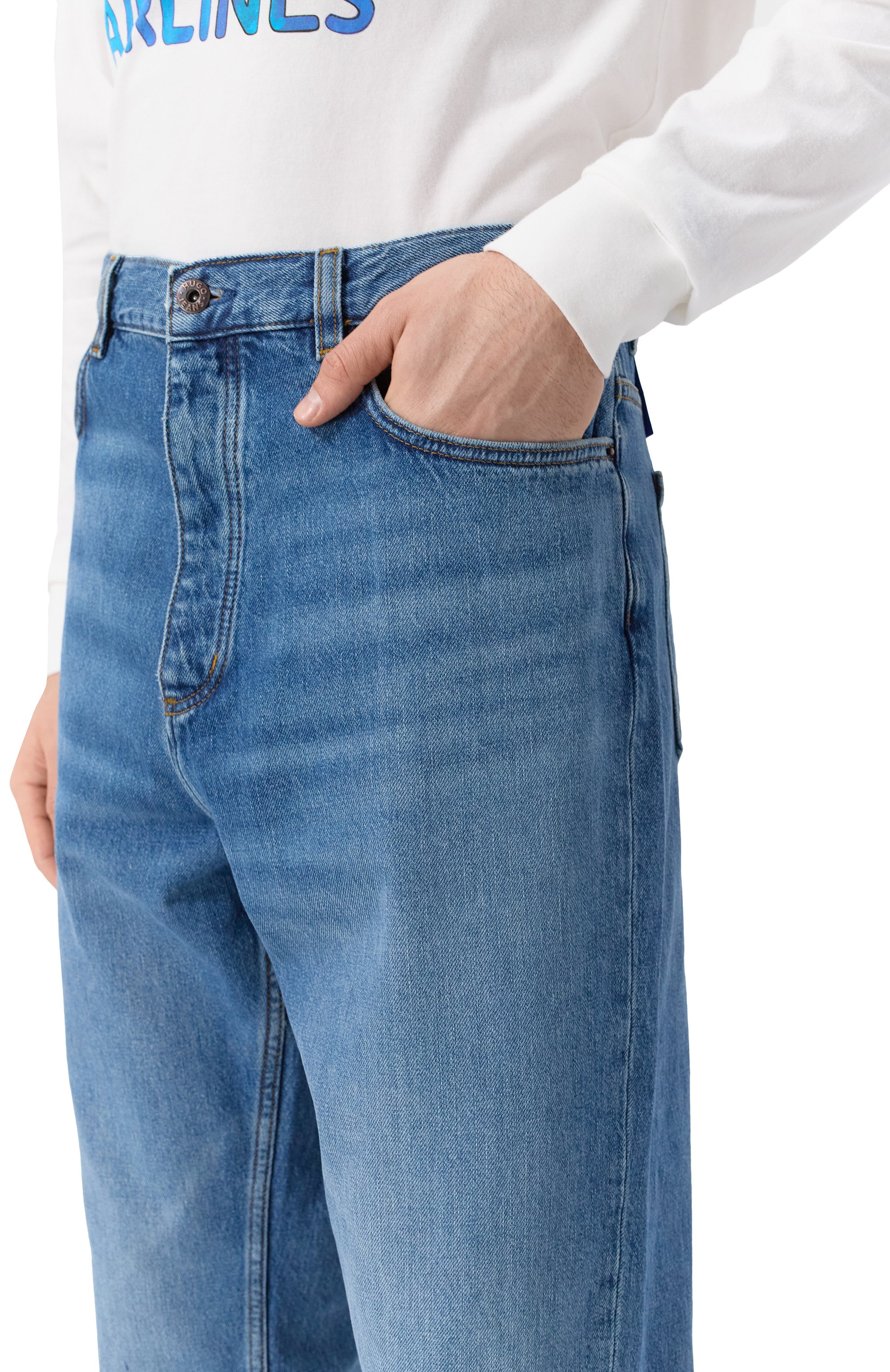 Джинсы nate HUGO BLUE синего цвета по цене 17950 руб., арт. 50529178, фото 5 Джинсы nate HUGO BLUE, арт. 50529178, фото 5