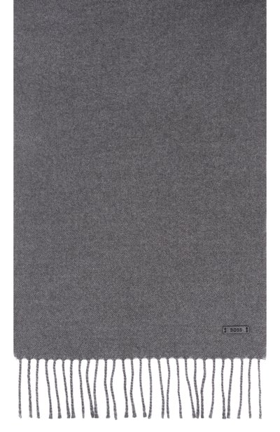 Шерстяной шарф BOSS серого цвета по цене 11950 руб., арт. 50517218, фото 4 Шерстяной шарф BOSS, арт. 50517218, фото 4