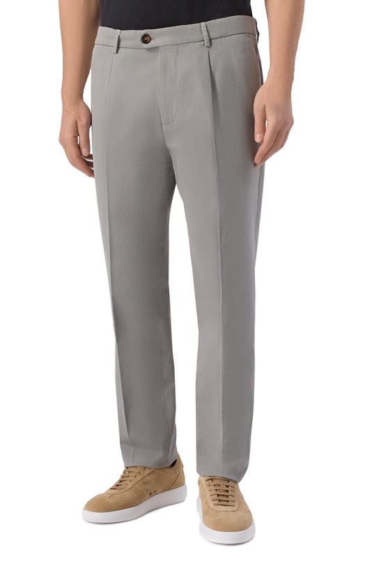 Хлопковые брюки Brunello Cucinelli M252DE1450 Серый  M252DE1450 Фото 3