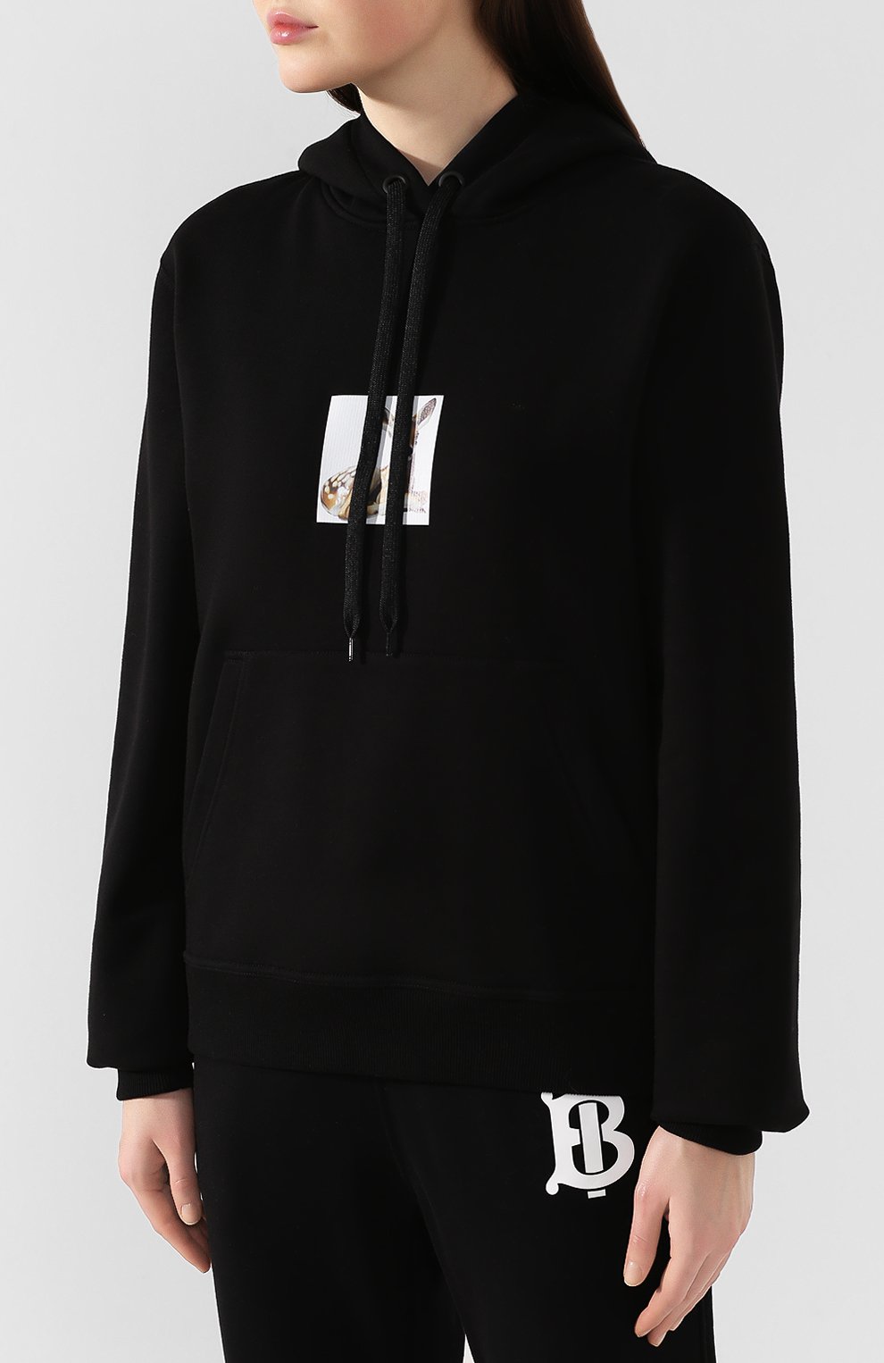 Хлопковое худи BURBERRY черного цвета по цене 96550 руб., арт. 8024655, фото 3 Хлопковое худи BURBERRY, арт. 8024655, фото 3
