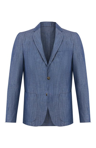Пиджак из смеси хлопка и льна LORO PIANA синего цвета по цене 179500 руб., арт. FAL0961, фото 1 Пиджак из смеси хлопка и льна LORO PIANA, арт. FAL0961, фото 1
