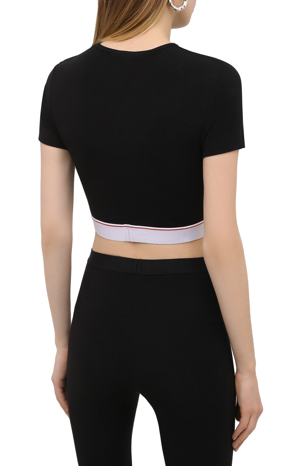 Хлопковый топ DSQUARED2 черного цвета по цене 16950 руб., арт. D8M263470, фото 4 Хлопковый топ DSQUARED2, арт. D8M263470, фото 4