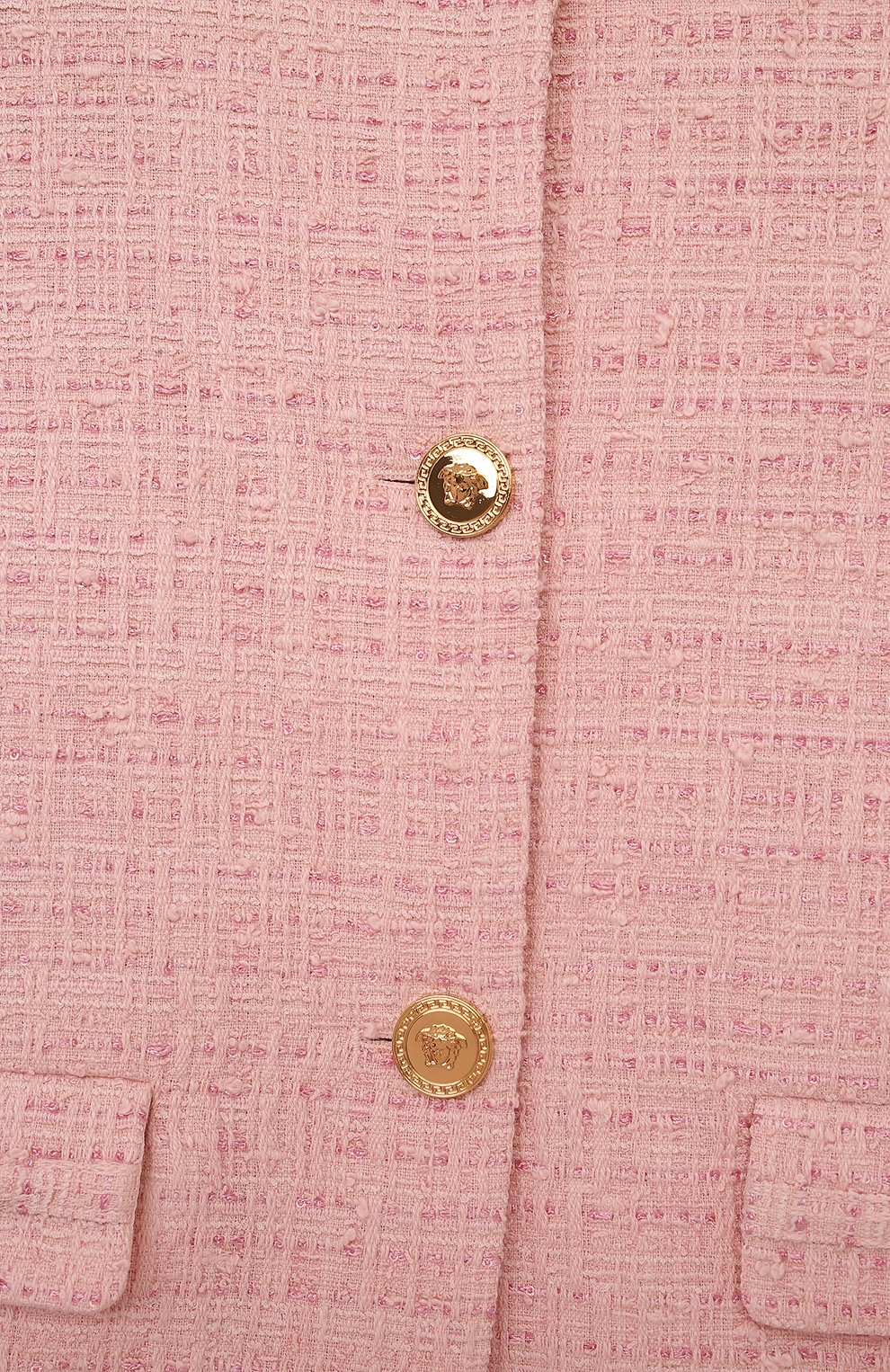 Твидовый жакет VERSACE светло-розового цвета по цене 58050 руб., арт. 1016347/1A10914/8-14, фото 3 Твидовый жакет VERSACE, арт. 1016347/1A10914/8-14, фото 3