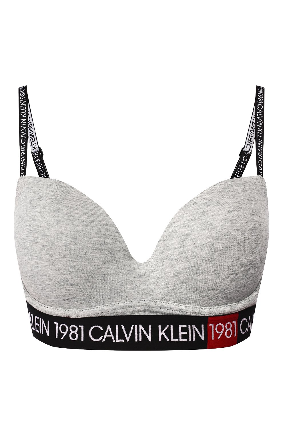 Бюстгальтер с плотной чашкой CALVIN KLEIN серого цвета по цене 4600 руб., арт. QF5441E, фото 1 Бюстгальтер с плотной чашкой CALVIN KLEIN, арт. QF5441E, фото 1