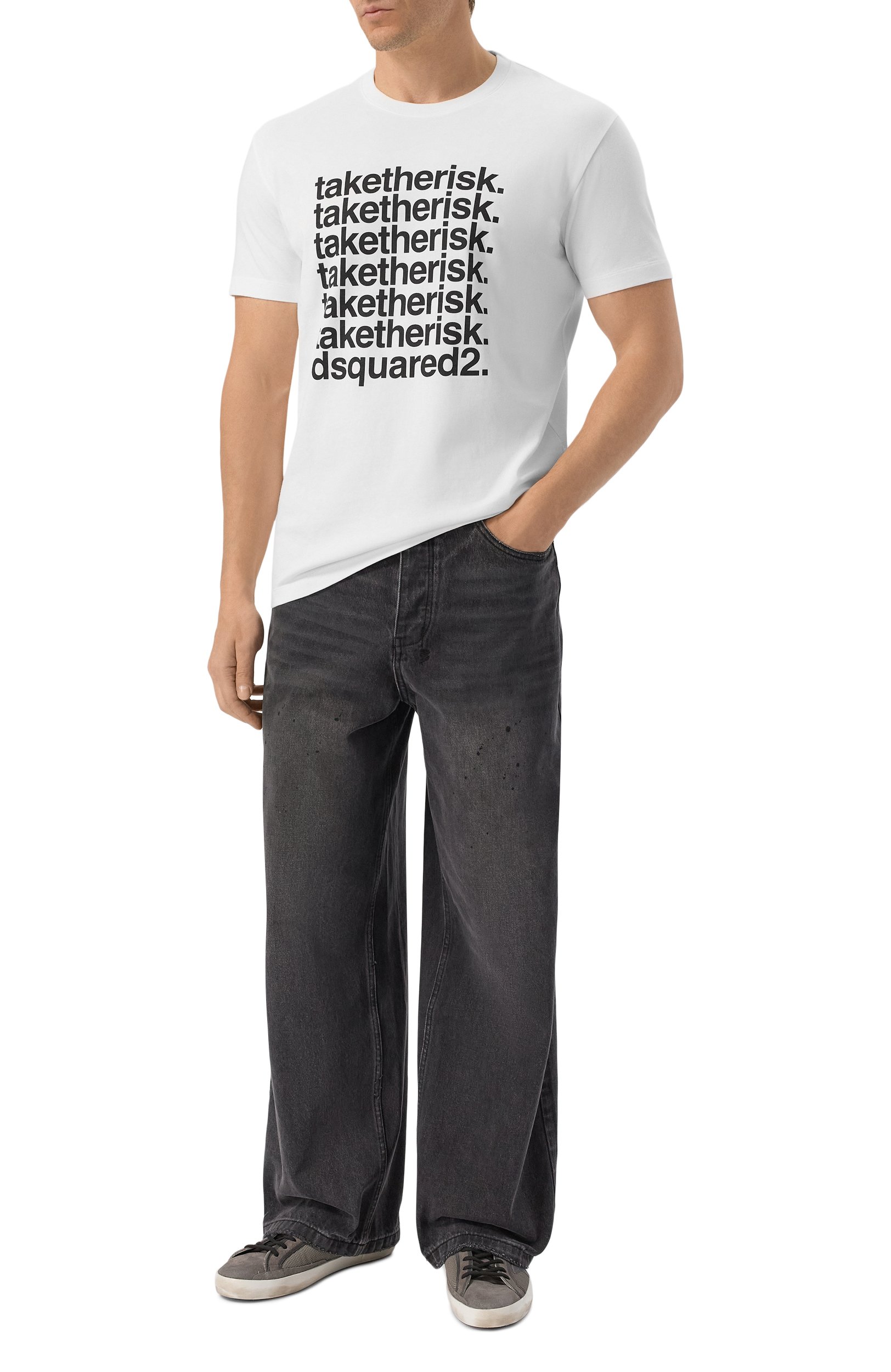 Хлопковая футболка DSQUARED2 белого цвета по цене 22950 руб., арт. S71GD1692/D20106, фото 2 Хлопковая футболка DSQUARED2, арт. S71GD1692/D20106, фото 2