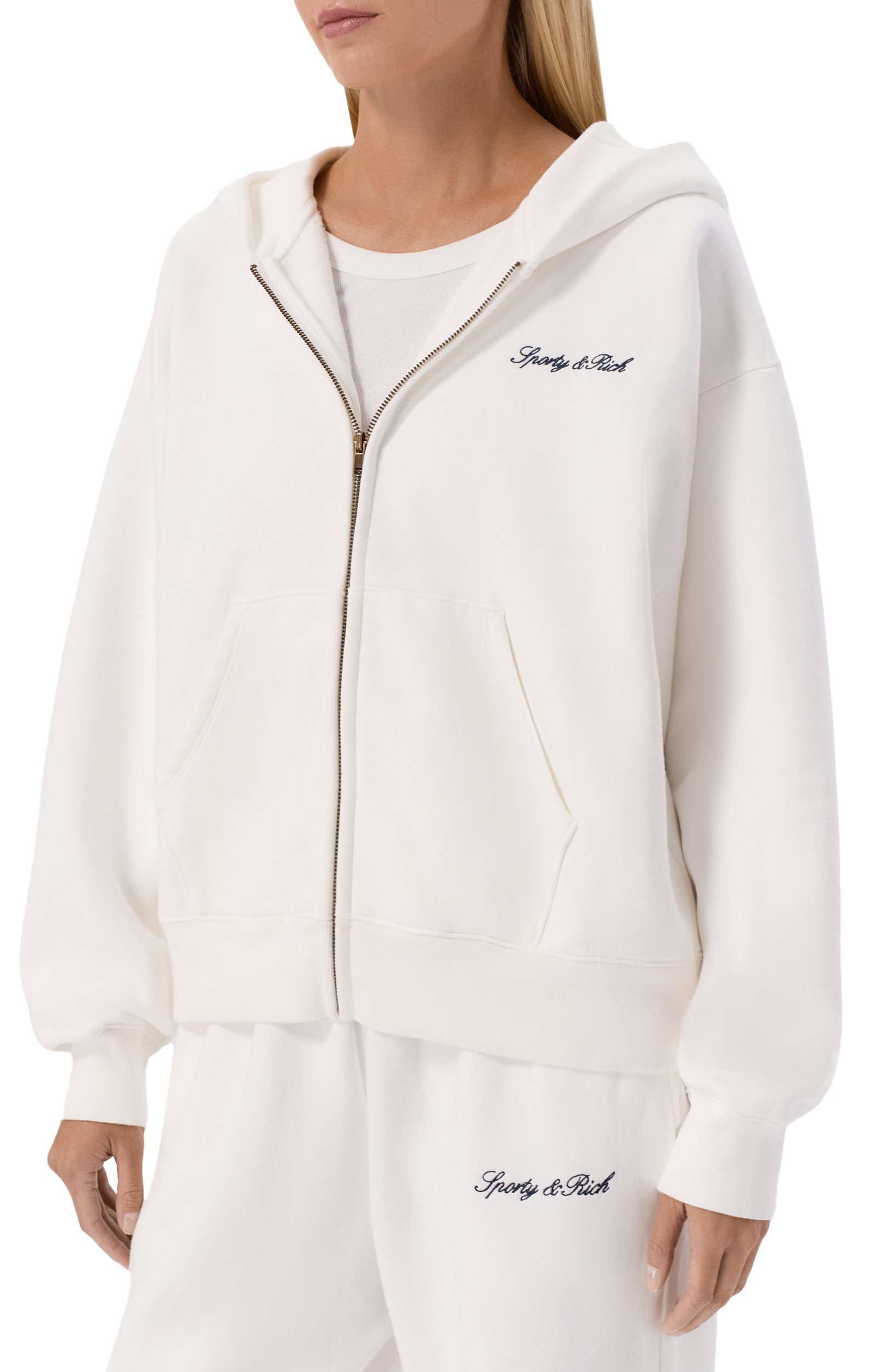 Хлопковая толстовка SPORTY AND RICH, арт. ST094712326WH01, фото 3