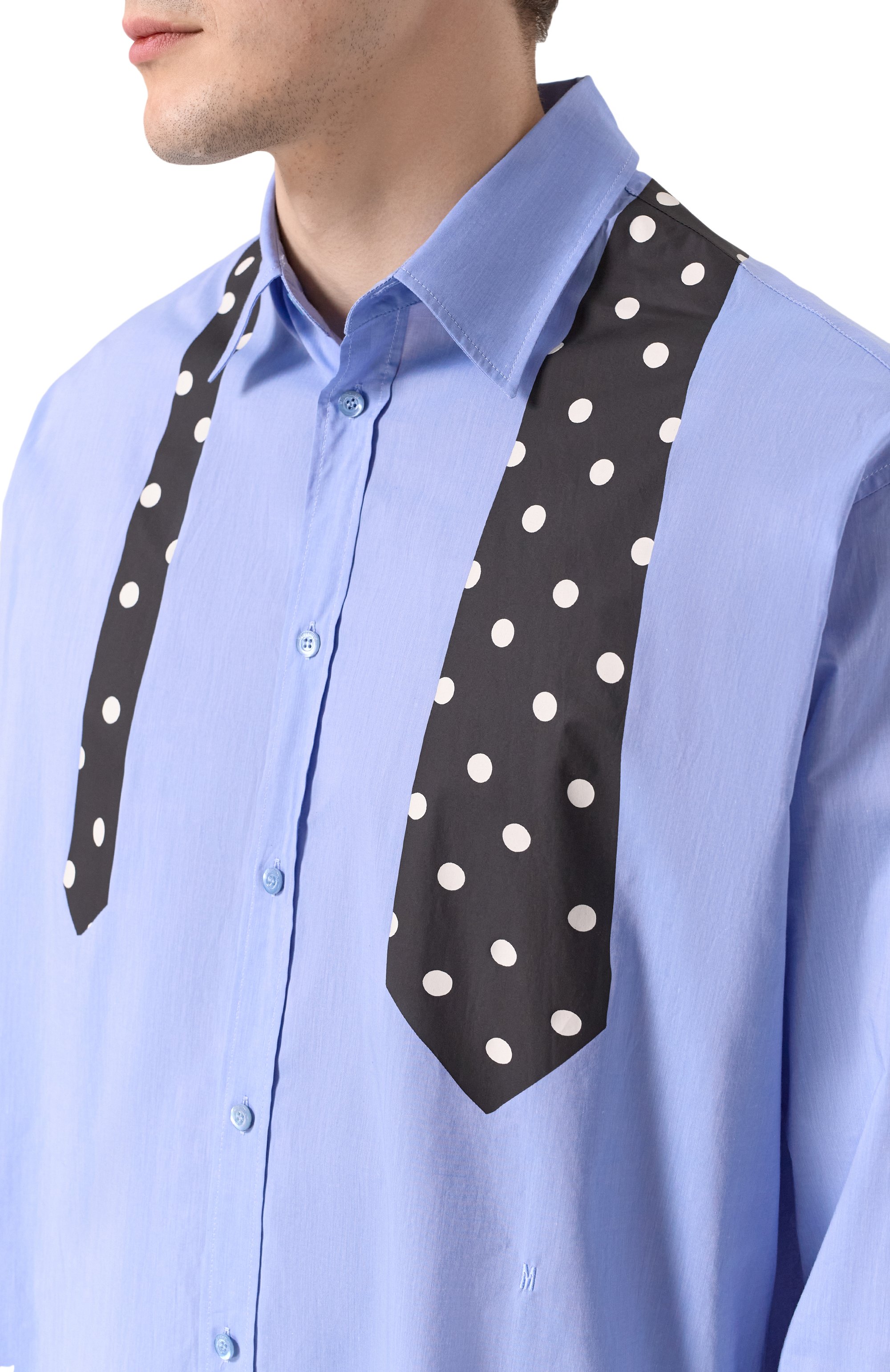 Хлопковая рубашка MOSCHINO голубого цвета по цене 69950 руб., арт. A0210/0234, фото 5 Хлопковая рубашка MOSCHINO, арт. A0210/0234, фото 5